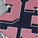 WDIRARA Women's Number Print Oversized Jersey Shirts Letter Graphic V Neck Short Sleeve Tee Y2k Vintage Top (Blue, S)