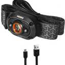 NEBO MYCRO 400 Rechargeable Headlamp | 400 Lumens, 6 Light Modes, Water Resistant, Detachable Hat Clip, Super Bright Head Lamp for Camping & Hiking, Includes Micro USB Charging Cable