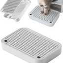 Litter Box Ramp, Litter Box Step, Mesh-Style Filter Tray, Easy Clean Removable Washable PP Pedal, Non-Slip Low Entry for Kittens, Small & Elderly Cats
