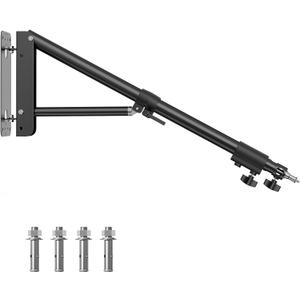 Ring Light Mount - Wall Mount Triangle Boom Arm 4.3ft/130cm Wall Stand Tirpod Support 180Flexible Rotation for Studio Video Light, Monolight, Photography, Softbox, Reflector (4.3Ft)