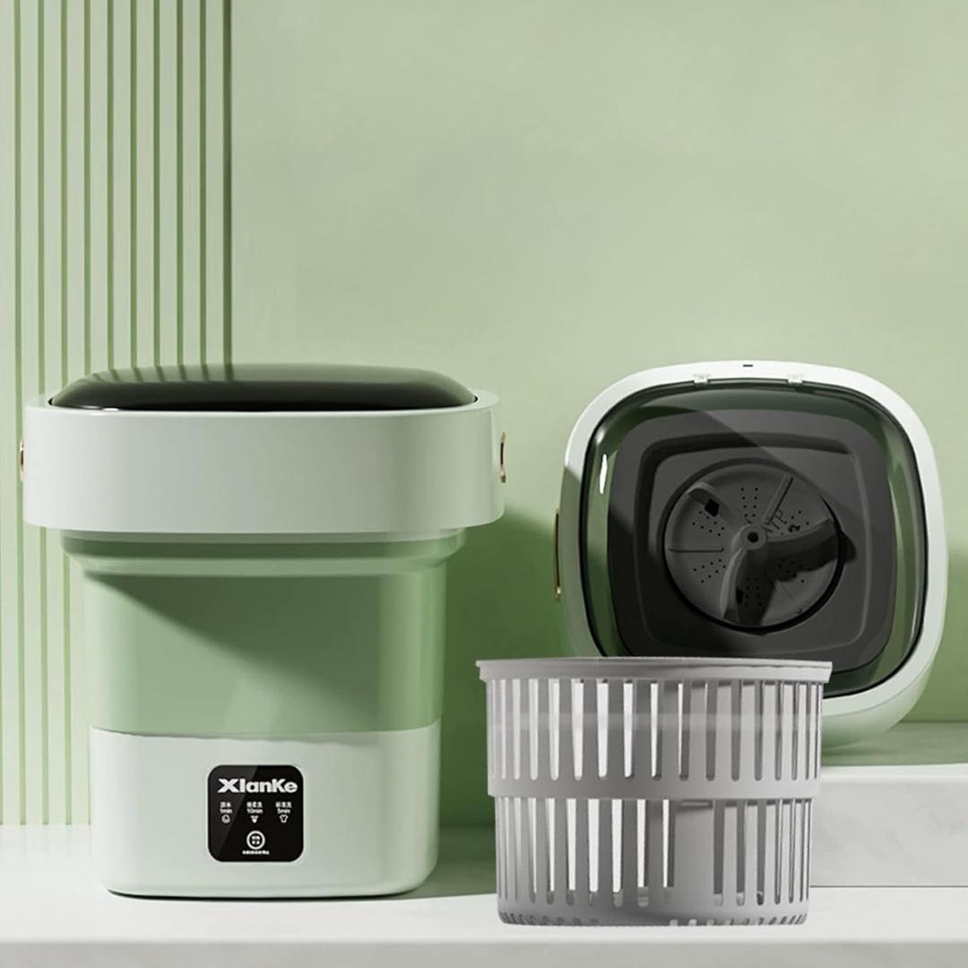 Portable Washing Machine,Mini Washer,17L Upgraded Large Capacity Foldable Washer.Deep Cleaning Baby Clothes,Pet clothing,Small Clothes,Underwear,socks.Suitable for Apartments,Dormitories,Hotels(Green)