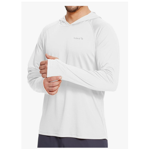 baleaf Men's Sun Protection Hoodie Shirt UPF 50+ Long Sleeve UV SPF T-Shirts Rash Guard Fishing Swimming Lightweight, Size 2XL