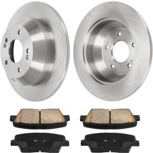 Rear Brake Kit Rotors Ceramic Brake Pads for Kia 2011-2014 Sorento, Hyundai 2010-2016 Santa Fe(11.88, 302mm)