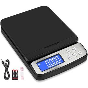 Fuzion Shipping Scale - Digital Postal Scale 88lb x 0.1oz, 5 Units, Hold/Tare/PCS Counting, Easy Calibration, Large LCD, All-in-1 Scale for Packages