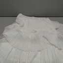 ELFTOWN Women's Summer Sleeveless Mini Dress Boho One Shoulder Ruffle Tiered Layered Chiffon Flowy Pleated A Line Dress Size L