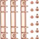 PATIKIL 6 Holes Ring Binder, A6 Notebook 20mm Book Binding Kits Planner Maker Binder Ring Clip Mechanisms with Screw for Journal Bill Paper, Rose Gold, 3 Set
