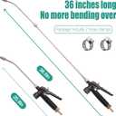 36 Inches Replacement Sprayer Wand,Adjustable Universal Sprayer Wand with 3/8" Brass Barb, Stainless Steel Replacement Sprayer Wand with Shut off Valve & 2 Hose Clamps