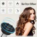 WPESI Diffuser Attachment for Hair Dryer,Hair Dryer Diffuser, Hair Diffuser Adaptable for Blow Dryers with D-1.4-Inch to 2.4-Inch for Curly or Wavy Hair,(Black)