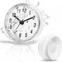 Betus Waterproof Bathroom Shower Clock with Large Suction Cup - Silent, Water Proof, Battery Operated Wall Clock for Toilet, Kitchen, Bedroom (White)