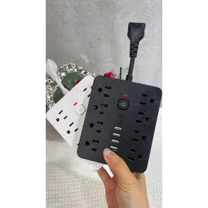 5ft 10ft ultra flat extension cord 8 outlets 2 usb c 4 usb