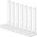 White Floating Shelf Bracket 12 Inch, 8 Pack Heavy Duty Shelf Brackets, Black Wall Shelf Bracket for DIY Decorative with Mounting Hardware (L 12" x H 6" x W1.5")