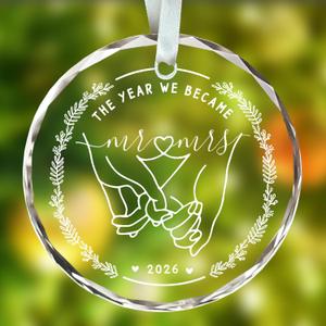 Wedding Ornament 2026, Wedding Gifts for Couples, Newlyweds Gifts First Christmas Married Ornament 2026, The Year We Became Mr and Mrs