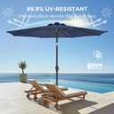 HOMSHADE Outdoor Patio Umbrella - Market Table Pool Deck Umbrella with Push Button Tilt, Crank, UPF50+ UV Protection and Sturdy Ribs, 3-Year Fade Resistance, 220GSM Solution-Dyed Fabric (No base)