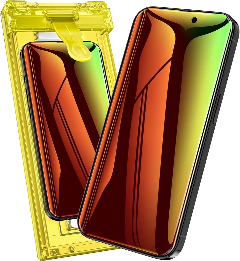 Fotbor for iPhone 17 Pro Privacy Screen Protector, 2 Pack Colorful Gradient Anti-Spy Anti-Blue Light 7H Hardness Film [Auto-Alignment Tray], No Peeling Shatterproof Bubble Free Case Friendly (Multi-Coloured)