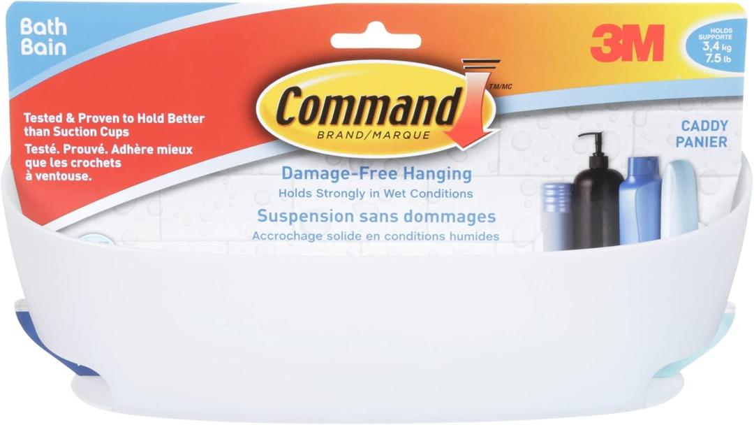 3M Command [Removable]: Shower Caddy with Water-Resistant Strips (Clear Frosted)