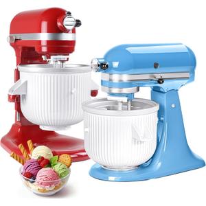 Ice Cream Maker Attachment for KitchenAid Stand Mixer, Compatible with KitchenAid 4.5/5QT/6QT accessories and attachments, 2 Quart for kitchenaid mixer attachments Frozen Yogurt/Gelato Maker