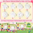Valentine's Day Cards for Kids school, 24 PACK Valentine's Day Cards for Kids with Flowers Plaster Painting Kit, Valentines Day Gifts for Kids for School Classroom Exchange, Valentines Party Favors
