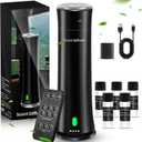 Waterless Scent Diffuser Kit — Covers 1,500 sq. ft. Suitable for Large Rooms, Home, Offices, and Hotels. Includes Five Essential Oils and Remote Control. Black