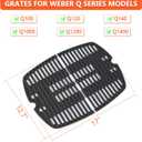 7644 Grill Grates for Weber Q100, Q1000, Q1200, Q120, Q1400, 516001, 516002, 50060001, 51010001, 51060001, Baby Q Cast Iron Grill Parts-2 Pack