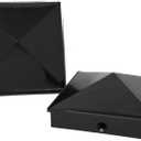 Nominal 4.5" x4.5" Plastic Pyramid Vinyl Fence Post Cap with Pre-Drilled Hole Black or White Multiple Quantities (8, Black)