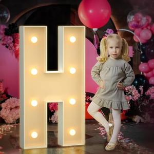 Marquee Letters 3 Feet Tall 3FT Large Light Up Letters H for Backdrop Big Marry Me Sign Birthday Party Decorations Engagement Party Pre-Cut Foam Board