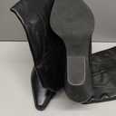 iiimmu Cowgirl Boots Women Knee High Boots Pointed Toe and Block Heel Cowboy Suede and Faux Leather Boots with Embroidered Size 11