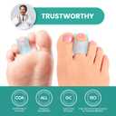 Welnove Hammertoe Corrector - 6 PCS Toe Splints Realign Bent, Curled, Crooked, Claw, Hammer Toes - Toe Straighteners for Men and Women - Large,Blue
