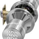 Signstek Keyless Entry Door Lock, Door Knob with Keypad, Smart Code Door Lock, Mute Mode, Passage Function, Easy to Install, Satin Nickel