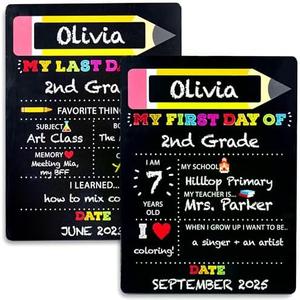 Horizon Group USA My First & Last Day of School Double-Sided Chalkboard Sign, 12 x 16