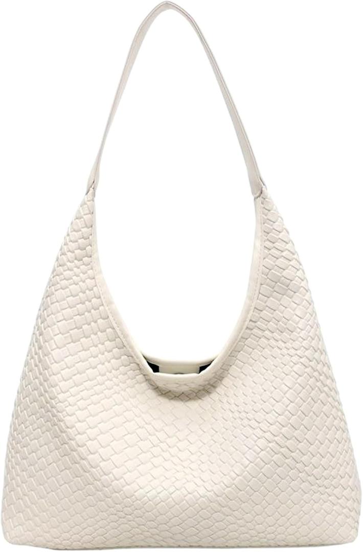 2026 Leather Tote Bag for Women Top-handle Shoulder Bag, Hobo Bags Large Capacity Soft Vegan Crossbody Handbag Underarm (White)
