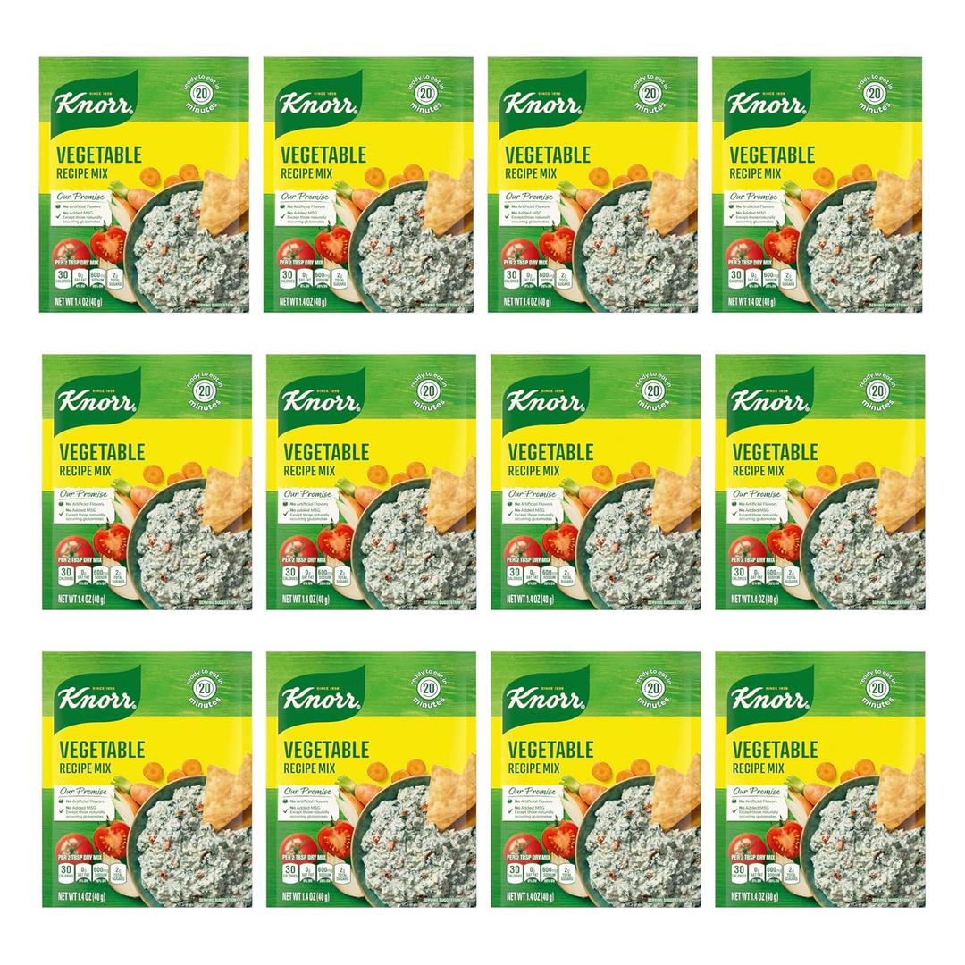 Knorr Recipe and Soup Mix 12 Count Vegetable For Soups, Sauces and Simple Meals No Artificial Flavors 1.4 oz