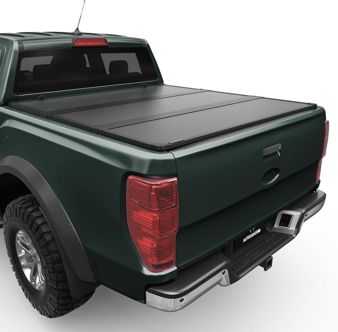 AUTOSAVER88 FRP Hard Tri-fold Truck Bed Tonneau Cover Compatible with Ford Maverick 2022 2023 2024 2025 2026 4.5 Feet Bed