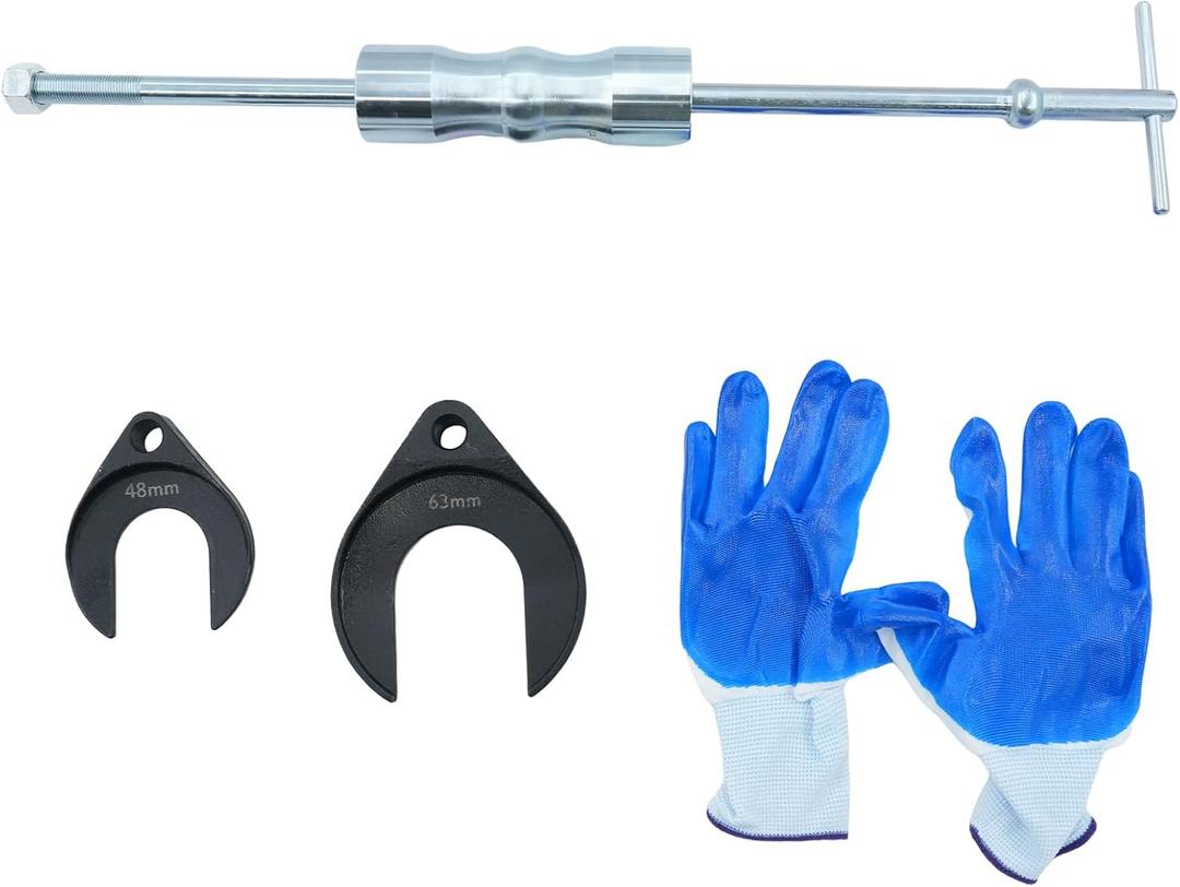 Inner CV Axle Puller Removal Tool with 5/8"-18 Slide Hammer and Extension Upgraded Pole - Slide Hammer Attachments Bearing Puller Set with 63mm 48mm CV Joint Fork Adapter Replaces TTK-006