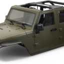 1/10 RC Jeep Wrangler Convertible Hard Shell Kit, for 1/10 RC Crawler TRX4 Axial SCX10 90046 90027 313 Wheelbase Shell Modification Accessories (Military Green)