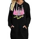 MYHALF Christmas Sweatshirt Women Xmas Tree Hoodies Funny Christmas Long Sleeve Dress Shirt Holiday Sweater Tops with Pockets (Small, Black)