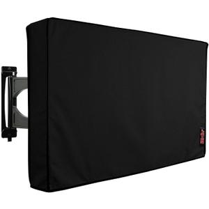 iBirdie Outdoor TV Cover 52 to 55 inch Weatherproof, Cover Size 52''L x 31''H, Waterproof for Outside Flat Screen 52 to 55 inch TV, Black, 600D Thick Fabric Screen Protector with Bottom