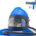 Sandblaster Helmet Safe Air Feed Sandblast Helmet with Shoulder Protective Sand Blast Hood Protector for Sandblasting Equipped with A Sandblaster Thermostat