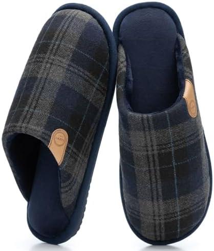 GOEWY Men's Slippers Cozy House Slippers, Warm Soft Indoor Outdoor Cotton Slipper for Men with Memory Foam Gifts for Men Him Dad 40-41