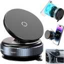 Upgraded Vacuum Magnetic Suction Phone Mount,360Adjustable Magnetic Suction Cup Phone Mount,ideal for Car/Gym/Mirror/Shower/Smooth Surface,Compatible with iPhone Android and All Smartphones,Black