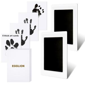 2-Pack Inkless Baby Hand and Footprint Kit with Mess-Free Ink Pad  Baby Safe Ink Pad for Hand, Foot & Paw Prints  Newborn Footprint & Paw Print Kit for Dogs and Cats  8 Cards(Jet Black, L)