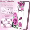 2 x for Samsung Galaxy A15 5G Case（6.5 inch） with Tempered Glass Screen ProtectorSlim TPU & Hard PC Crystal Clear Cover, Elegant Floral Pattern Design for Girls Women(Galaxy A15-Rose/Purple