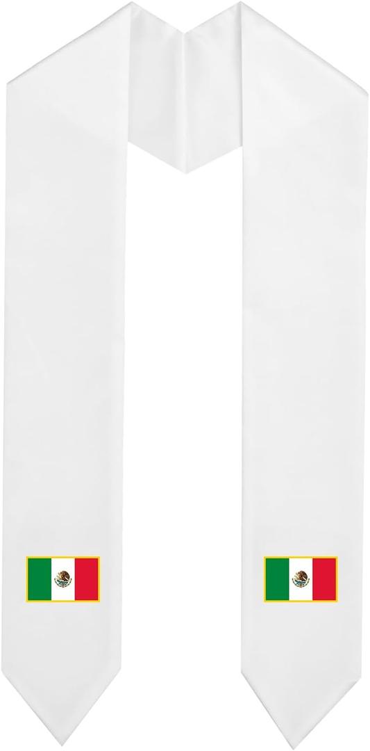 Sasylvia Mexican Graduation Stole Sash Country Flag Grad Stole for International Students