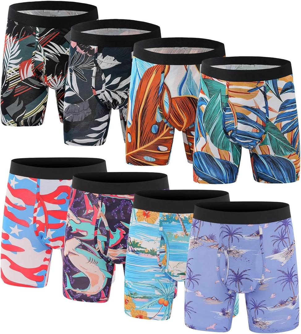 Men's Underwear Boxer Briefs Bamboo Viscose Trunks Soft Comfortable Multipack (Medium)