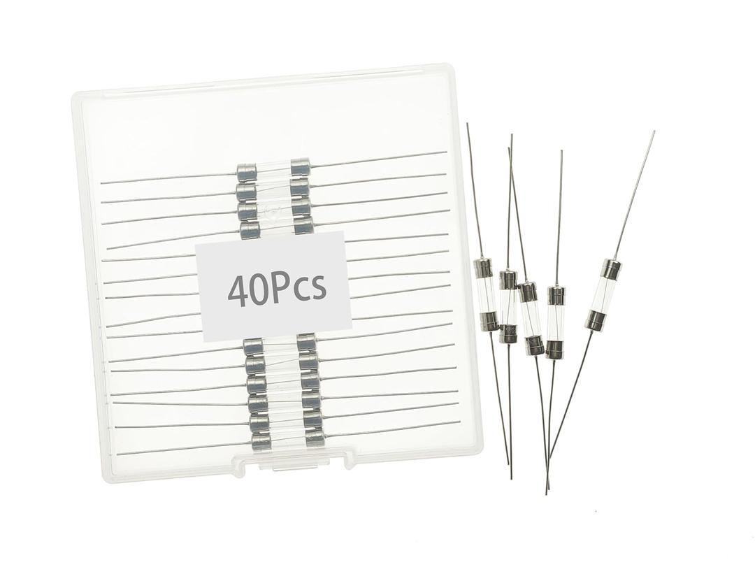 T1.25AL250V,1.25A,1.25A Fuse, Slow-Blow Glass Lead Fuses, 5x20mm,1.25 amp 250 Volt,0.2" x 0.78" Time-delay Fuse (40Pcs)