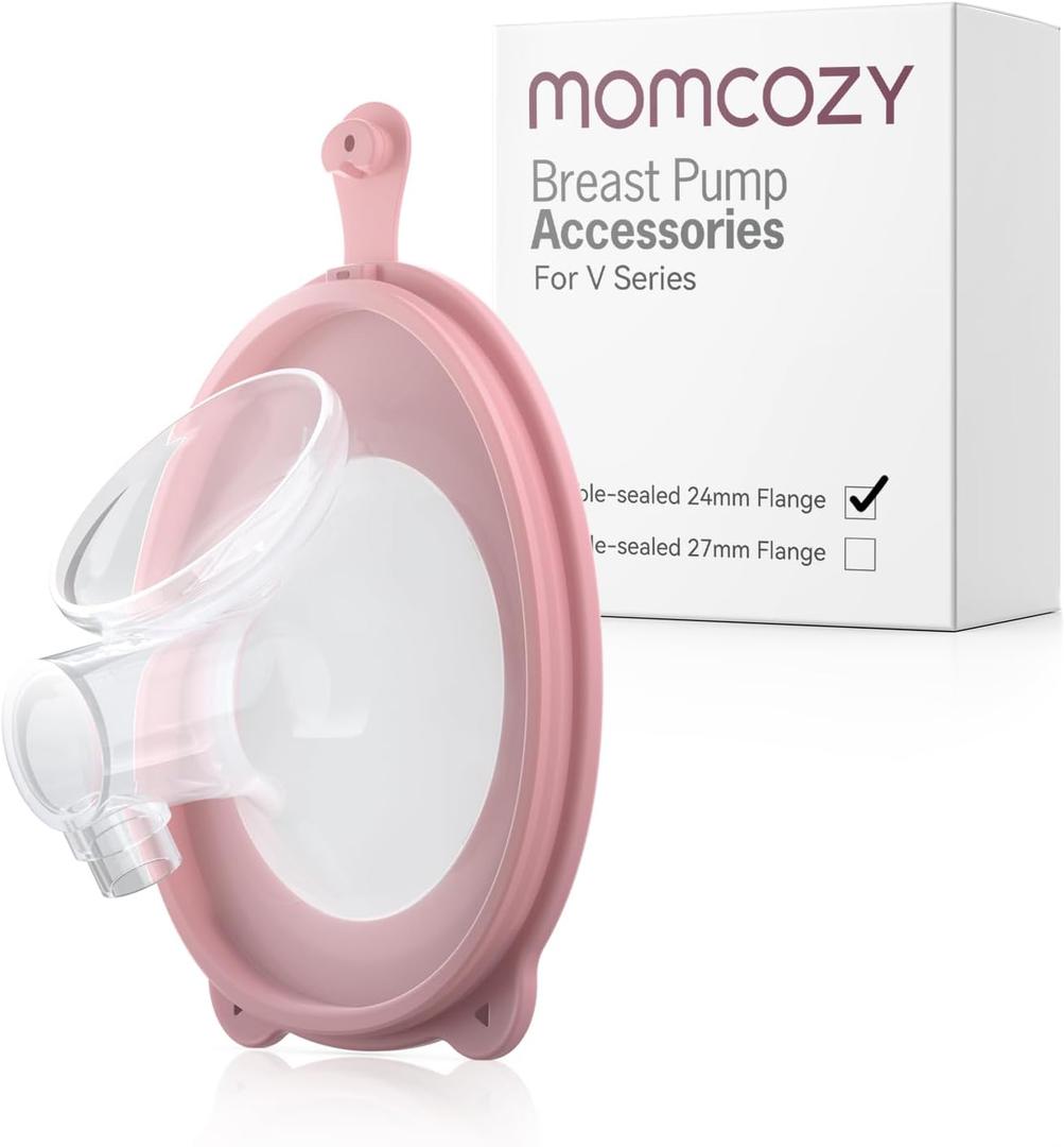 Momcozy Double-Sealed Flange 24mm Only for Momcozy V1 Pro/V2 Pro Breast Pump. Original V1 Pro/V2 Pro Breast Pump Replacement Accessories, 1PC (24mm) (Transparent)