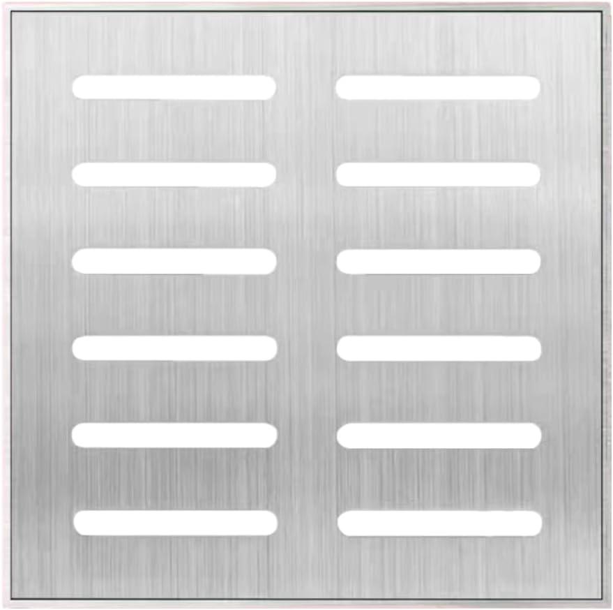 Stainless Steel Drain Grate Covers Outdoor, Large Square Drain Grate and Frame, Catch Basin Drain Cover for Driveway, Pavement, Concrete, Yard(10x10inch)