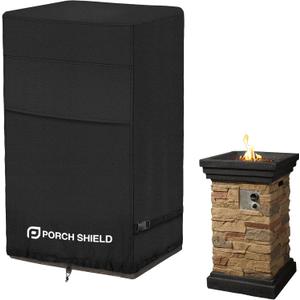 Porch Shield Fade Resistant Square Patio Fire Column Cover 21 inch Waterproof Outdoor Tall Fire Pit Cover