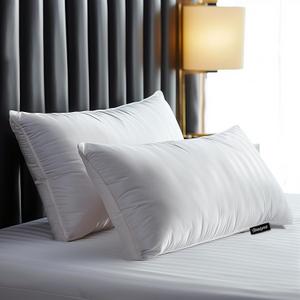 Beautyrest Luxury Goose Feathers Down Pillows Queen Size Set of 2, Hotel Collection Fluffy Bed Pillows, Medium Firm Hypoallergenic Pillow, 500 Thread US Grown Cotton Cover (20x28, Pack of 2) (White)