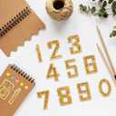 72 Pcs Rhinestone Letter Stickers - Crystal Alphabet A-Z & Number 0-9 Self-Adhesive Letter Patches Bling Glitter Stickers for Clothing Craft Decor (Gold)
