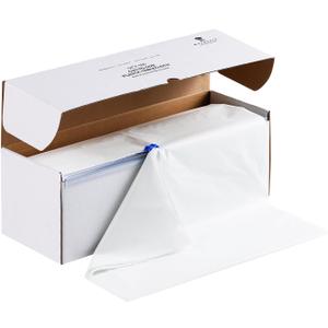 Goodluck 54 Inch X 300 Feet Plastic Table Cloths with Cutter Box, White Disposable Table Cover Roll, Plastic Tablecloth for Party, Banquet, Wedding, Birthday, Anniversary